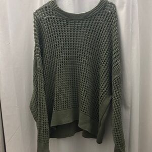 Old Navy Mesh Knit Sweater in Olive